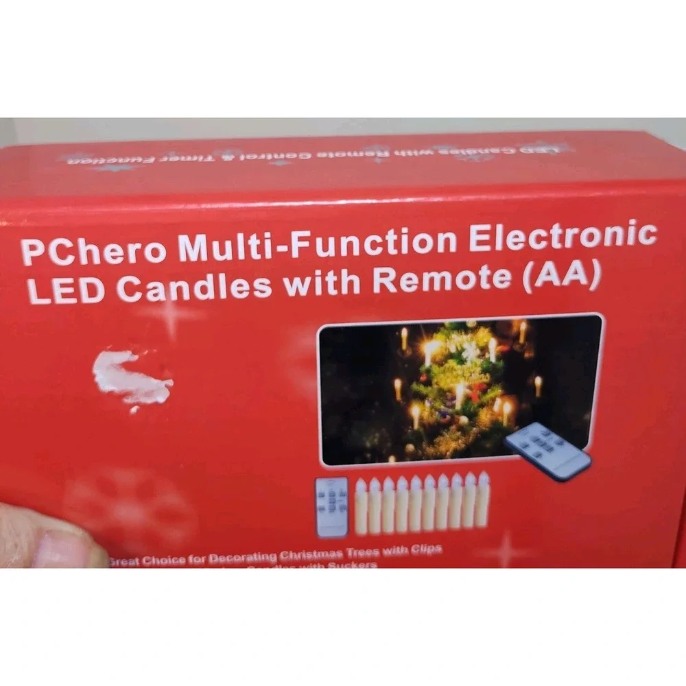 LED Flameless Taper Candles Light for Christmas‎ Tree Window 10pcs Pack Remote